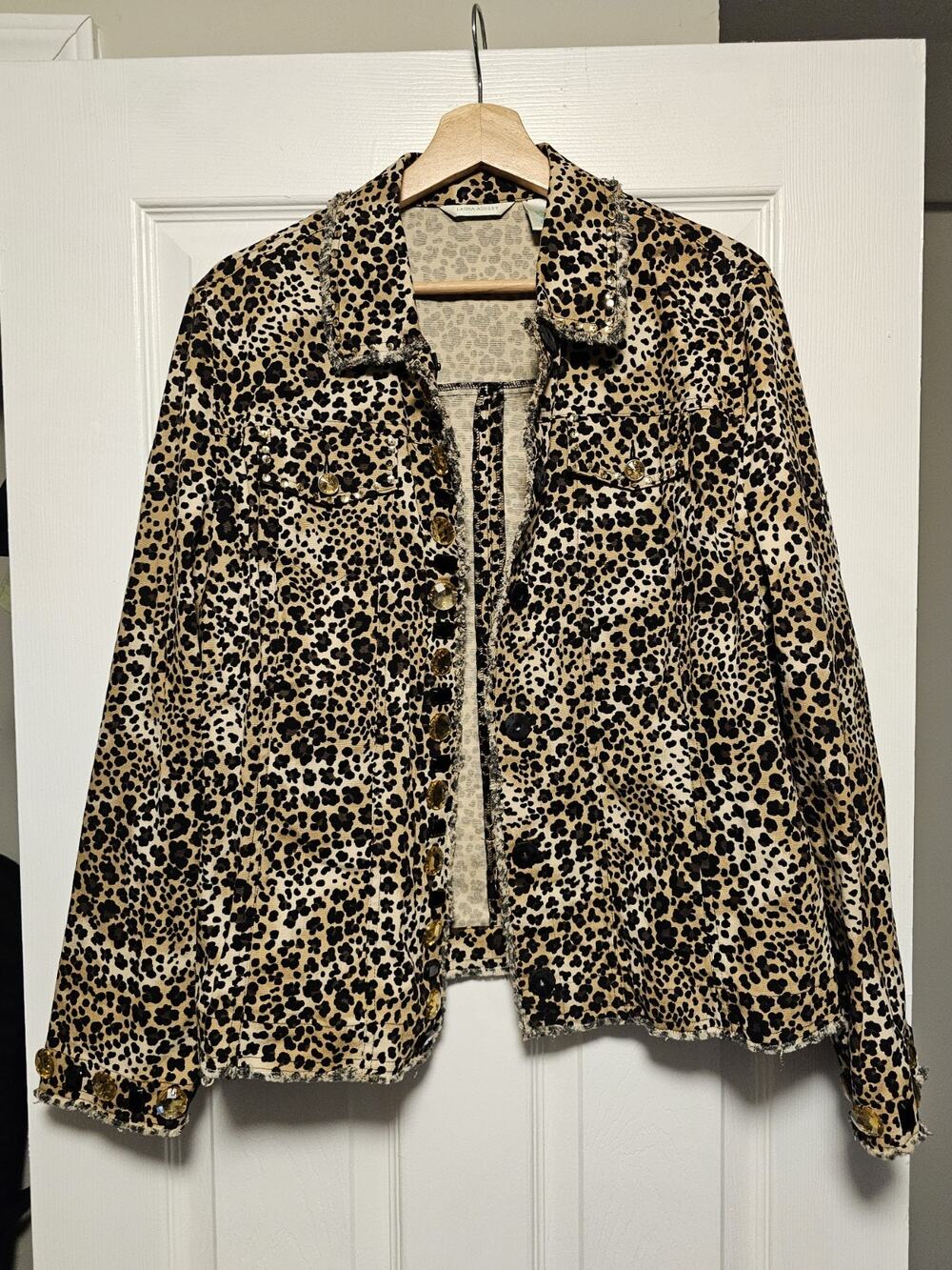 Laura Ashley Leopard Animal Print Kacket Size XL